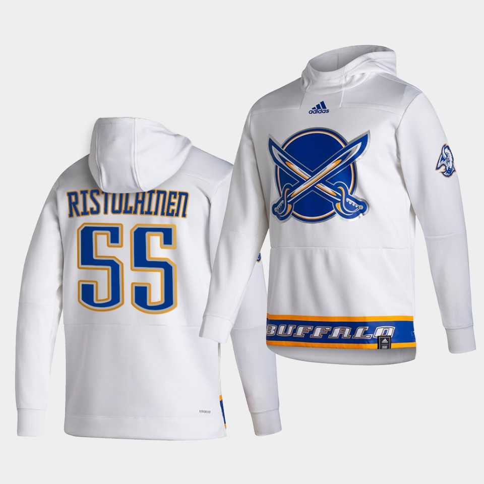 Men Buffalo Sabres 55 Ristolainen White NHL 2021 Adidas Pullover Hoodie Jersey